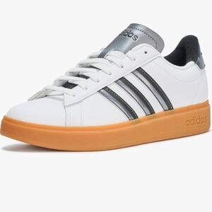 adidas - Women's Grand Court 2.0 Tennis Shoe - 11 - Black Silver White